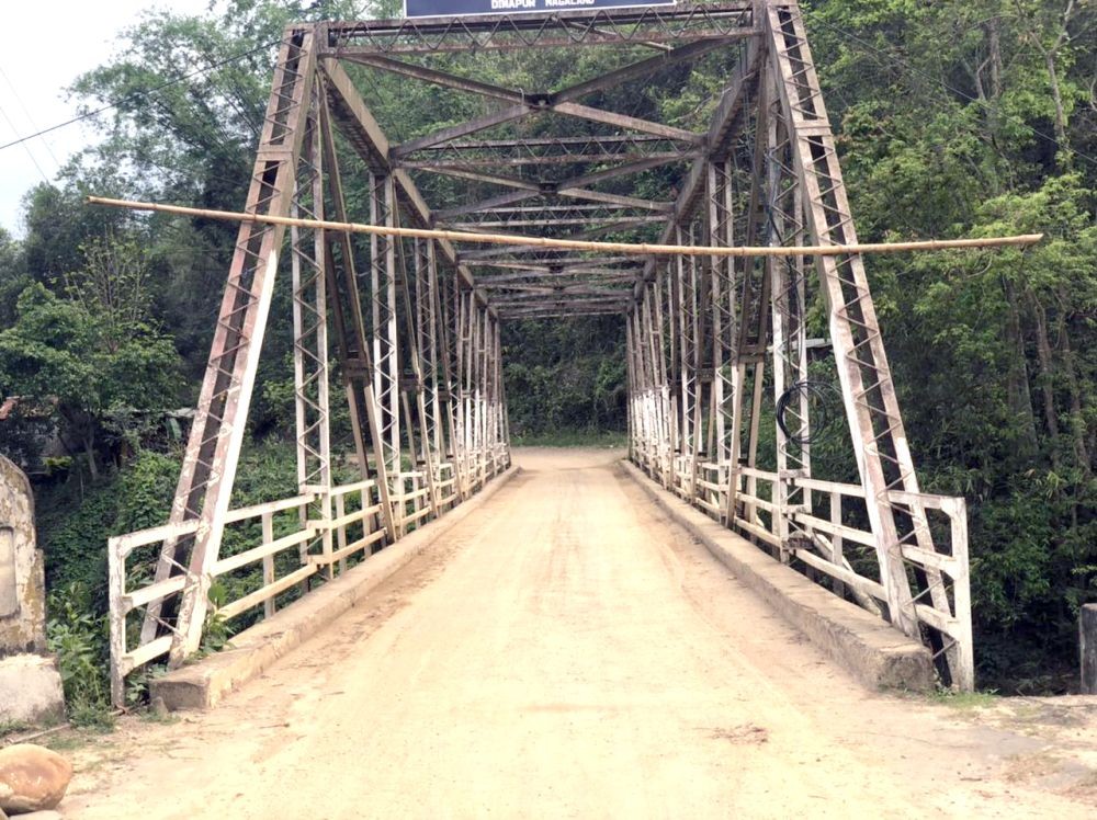 The old Chathe Bridge at New Chümoukedima is unstable and on the verge of collapse. (Morung File Photo)